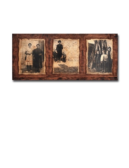 Διακοσμητικό τοίχου από ξύλο και παλαιωμένη φωτογραφία